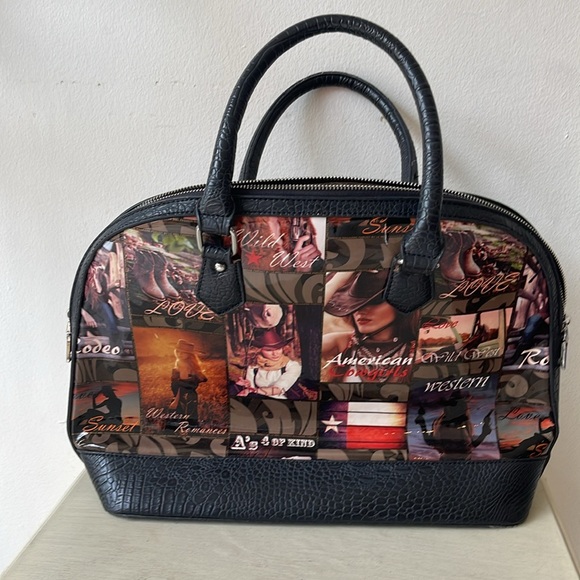 Le Miel American Cowgirl Rodeo Bling Studded Purse 2-Handle Bag Fashion, Gift - Picture 7 of 9